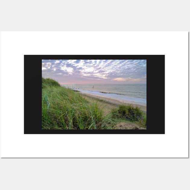 Cart Gap beach in Norfolk from the dunes Wall Art by yackers1